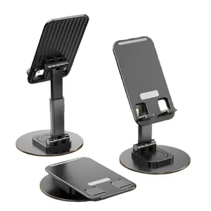 Ready to Ship Adjustable Portable Phone Stand 360 Rotating Aluminum Alloy Mobile Phone Holders Desktop Telescopic Bracket