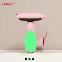 Robinet de lavabo intelligent à cascade rose avec LED, 4 modes, douchette extractible, sans plomb, certifié CUPC et NSF, en vogue sur TikTok pour salle de bain