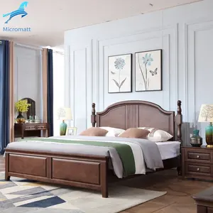 2020 गर्म बिक्री रचनात्मक शैली सुंदर अखरोट रंग फर्नीचर बेडरूम राजा बेडरूम सेट