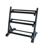 DINUO Promotion : Support de Rangement 3 Niveaux pour Haltères – Peut Accueillir 8 Paires – Idéal pour la Maison, la Salle de Sport et les Studios de Fitness