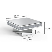 Vente en gros d'usine de table basse miroir triple en argent en MDF et verre trempé pour meubles de décoration pour hôtel, maison et appartement