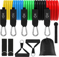 Bandes de Résistance pour Fitness, Équipement de Gym, Cordes d'Exercice, Élastiques d'Entraînement, Expander, Lot de 11 Bandes de Résistance
