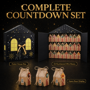 Calendario dell'Avvento a forma di <span class=keywords><strong>casa</strong></span> di Natale, scatole rigide vuote per dolcetti, bomboniere per feste di Natale, conto alla rovescia, confezione <span class=keywords><strong>regalo</strong></span> fai da te per le festività - Product Image 4