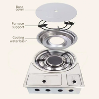 Barbecue à gaz encastrable infrarouge et à flamme nue pour table de restaurant coréen, 3,8 kW, grill portable