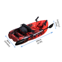 Kayak de Pêche Monoplace à Coque en PE de 2 M avec Pagaie, pour Loisirs Aquatiques et Rivières, Matériau LLDPE