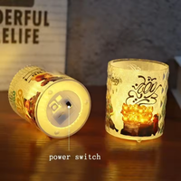 Bougie sans flamme de Noël, bougie pilier LED scintillante pour la décoration de Noël à la maison