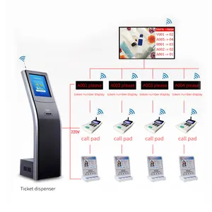 Kiosk eletrônico de bilhete do sistema de gestão da queia do banco, equipamento de gerenciamento sem fio