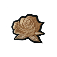 Patchs de broderie rose Golden Thread personnalisés pour vêtement