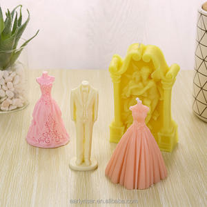 Early Riser novio vestido <span class=keywords><strong>de</strong></span> <span class=keywords><strong>novia</strong></span> vela molde <span class=keywords><strong>de</strong></span> silicona DIY adornos <span class=keywords><strong>de</strong></span> boda simple creativo molde <span class=keywords><strong>de</strong></span> silicona decorativo - Product Image 2