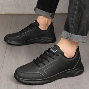 Zapatillas Deportivas para <span class=keywords><strong>Hombre</strong></span> 2026, Diseño Original, Parte Superior de PU Impermeable, Suela Ligera de EVA, Tallas Grandes, Color Negro, Estilo Plano para Caminar - Product Image 2
