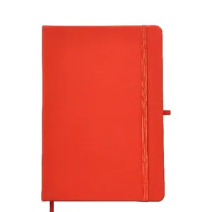 A5 Laranja Logotipo Personalizado com Elástico Pu Couro Notebook Jornal Impressão Personalizado Notepad Material Escolar