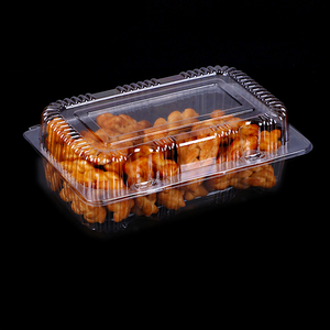 Custom Clear PET Hinged Punnets Bakery Plastic Blister <strong>Display</strong> Tray Biscuits Pastry Packaging <strong>Container</strong> - Product Image 2