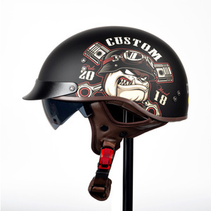 Casco Abierto para Motocicleta con Visera Retráctil, Diseño Vintage con Estampado de Grafiti, para Motocicletas Cruiser, para Adultos - Product Image 2