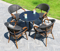 Chaise empilable en rotin pour restaurant extérieur, chaise de salle à manger empilable, chaises en rotin pour café extérieur – Vente chaude