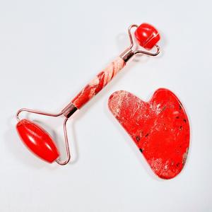 HY produk kustom kualitas tinggi Natural Body <span class=keywords><strong>Handheld</strong></span> Natural Black Obsidian <span class=keywords><strong>Roller</strong></span> Gua Sha Set Kit - Product Image 6