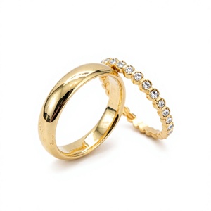 Anillo de Compromiso y Matrimonio Clásico de Oro Amarillo Sólido de 14k con Diamantes Ruyi 2024 para Hombre y Mujer, Certificado por IGI - Product Image 4