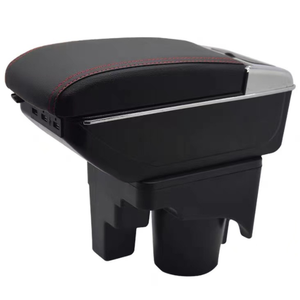 <span class=keywords><strong>Allemagne</strong></span> Voiture Double Couches Glissière USB design pu cuir accoudoir de voiture console box pour <span class=keywords><strong>VW</strong></span> golf 4 - Product Image 5