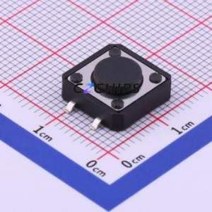TS-1103S-B-B Tactile Switch SMD-4P,12x12mm Switch Single Pole Single Throw Round Button 1.6N Vertical Mount - Product Image 1