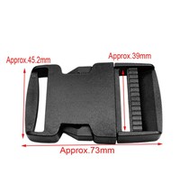 Boucle à dégagement rapide en POM noir pour sangle de sac, fonction de sécurité réglable pour pièces et accessoires de sacs spéciaux