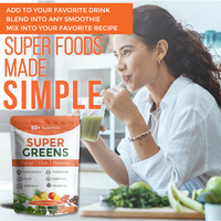 Marque privée Super Greens Ananas Mangue Saveur Super Foods Natural Energy Drink Mix Champignons Probiotiques Fibre Poudre