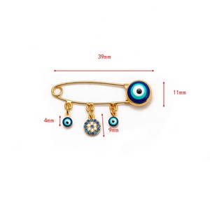 Novo Estilo Broche Olho Grego Amuleto de Segurança em Liga de Zinco Presente para Casamento Festa Crianças - Product Image 4