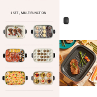 Poêle à frire électrique multifonctions, 150 w, avec grille, Surface antiadhésive et poignées tactiles