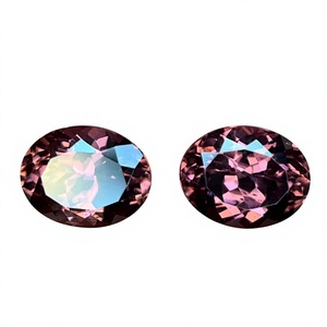 Paire de pierres précieuses en zircon rose naturel, taille brillant rond facetté, avec jeu de couleurs, pour la fabrication de bijoux, certifiées par une tierce partie - Product Image 3