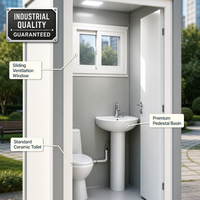 Unité de toilettes préfabriquées portables en kit standard pour chantier de construction / camp de travailleurs / parc touristique