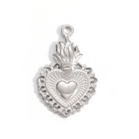 Breloques en acier inoxydable de la série religieuse, croix et Vierge Marie en zircon, plaquées or 18 carats, design goutte d'huile, pour sertissage en bezel DIY