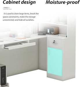 Postes d'accueil avec étagère et tiroirs ouverts - Product Image 4