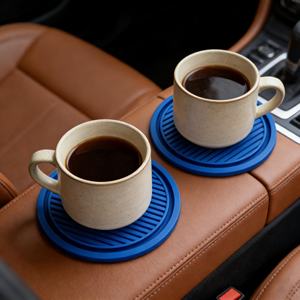 แผ่นรองแก้วซิลิโคนทรงกลมกันลื่นสำหรับรถยนต์ ขายดี ใช้ได้กับที่วางแก้วในรถยนต์ทุกประเภท - Product Image 6