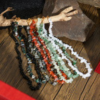 Colliers en cristaux de gravier, bijoux faits à la main, collier en pierres naturelles pour femmes