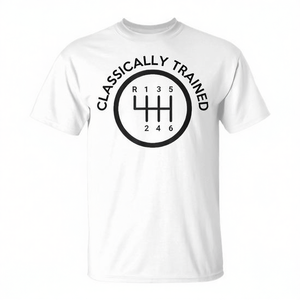T-shirt Classique pour Homme « Gear Shifter » – Conception Automobile « Stick Shift Skills » – Col Rond Blanc - Product Image 2