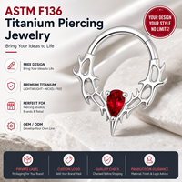 JiaXin Anneau articulé en titane de qualité implantaire ASTM-F136, type clicker, pour nez, cartilage, oreilles, narine et lèvre