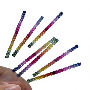 Saphirs multicolores taille princesse, série arc-en-ciel, pierres précieuses cultivées en laboratoire, différentes tailles 3*4mm 3*5mm 4*6mm - Product Image 1