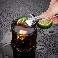 Pierres à whisky réutilisables en acier inoxydable 304 avec logo personnalisé, écologiques, certifiées CE, accessoires de bar en stock