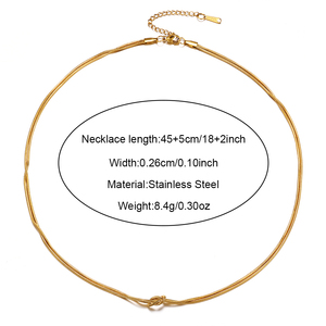 Coppie delinate abbinate in acciaio inossidabile <span class=keywords><strong>Love</strong></span> Knot collane catena serpente regolabile per sempre infinito - Product Image 4