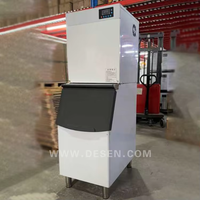 Fabricant de glace en forme de croissant de 400 lb par jour, refroidissement par air, stocke 300 lb de glace en forme de croissant pour les bars à café