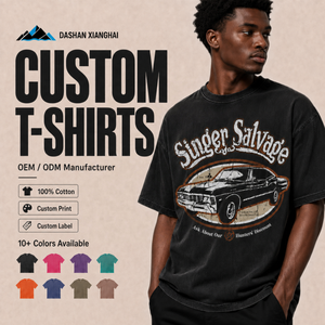 Camiseta al por mayor con logo personalizado, de alta calidad, con lavado ácido, camiseta básica 100% algodón, estampada, de corte holgado, de manga corta para hombre - Product Image 1