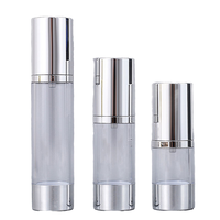 Diffuseur argent mat de haute qualité pour flacon de crème sans air en plastique de 100 ml avec bouchon à vis, soin de la peau cosmétique, sérum