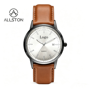 Montre pour homme en <span class=keywords><strong>acier</strong></span> inoxydable entièrement noire, ajoutez votre logo, montre à bracelet avec date, marque privée - Product Image 4