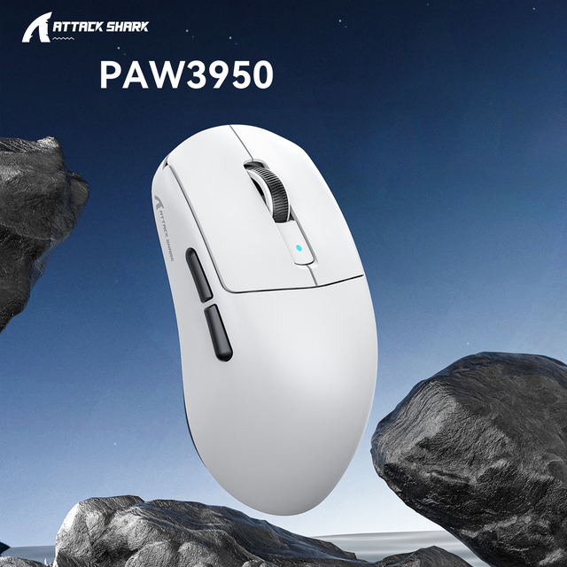 Attack Shark R6 Wireless Mouse Lightweight PAW3950 E-sports 42000DPI Game Three Mode BT 8K Wired Mouse