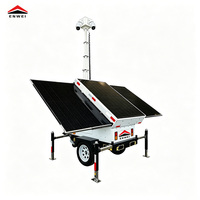 Generador de Energía Solar Portátil ENWEI Modelo 3400 con Remolque de 6m, Mástil Manual, Batería de Gel, Impermeable, para Uso en Minería y Construcción