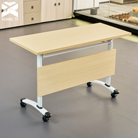 Table pliable, table de bureau, table de conférence modulaire, design pliable pour les petits espaces et une utilisation mobile, avec une table rectangulaire