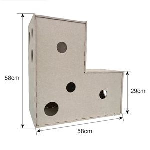 Casa para gatos en forma de L, 58x58x29cm, muebles de fieltro para mascotas, para gatos, uso en las cuatro estaciones - Product Image 1