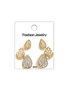 Fashion Jewelry Stud Earrings S925 Water Drop Shape Rhodium Plated Women's Crystal Earrings Gift - Product Image 1