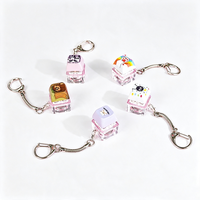 Custom Anime Sound Keyboard Keychain Cute Cartoon Acrylic Fidget Keycap Clicker Decompression Toy for Stress Relief Plastic Gift