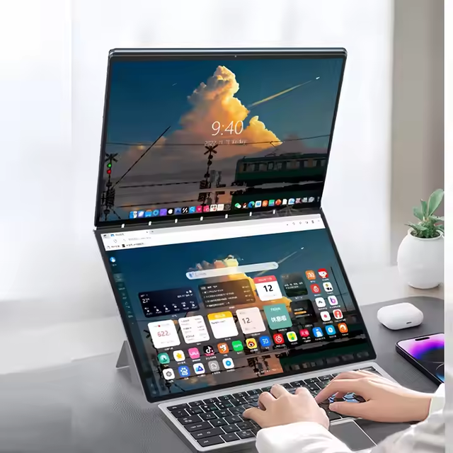 New Arrival Cheap 2 In1 14inch Points Touch Dual Screen DDR4 8 RAM 256 SSD Laptop for Business