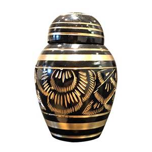 Small <b>Black</b> <b>Polished</b> Classic Keepsake Urn for Cremation Ashes - Product Image 1