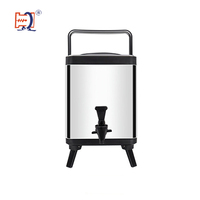 Baril à thé au lait Queenwins QH-B2006 en acier inoxydable 304, double isolation, argent/noir/rouge/blanc, pour usage au bureau